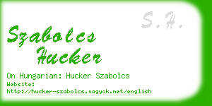 szabolcs hucker business card